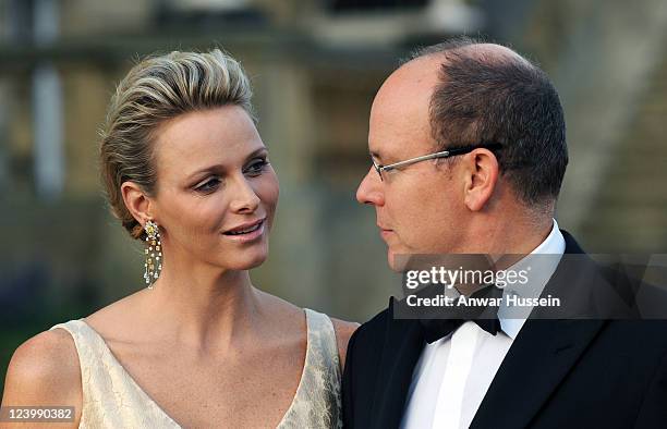 Prince Albert ll and Princess Charlene of Monaco attend the Yorkshire Variety Club Golden Jubilee Charity Ball at Harewood House on September 4, 2011...