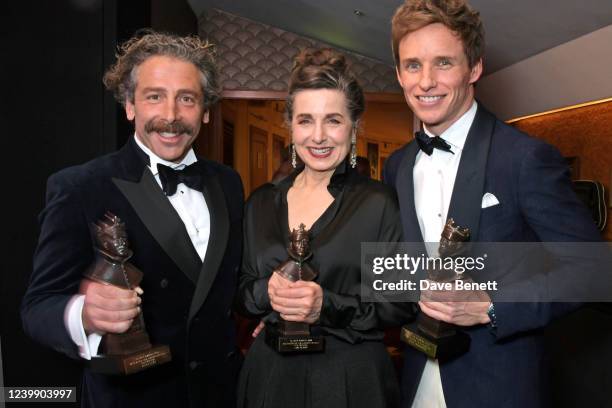 Elliot Levey, winner of the Best Actor in a Supporting Role in a Musical award for "Cabaret at the Kit Kat Club", Liza Sadovy, winner of the Best...