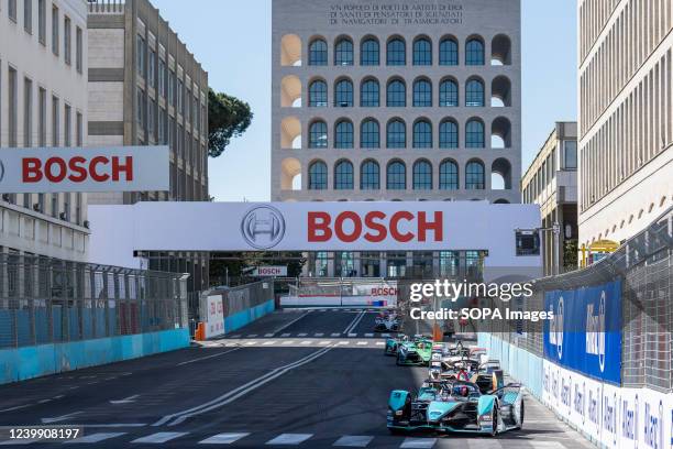 Mitch Evans and Jean-Ãric Vargne compete during the Round 5 Race of the 2022 Rome E-Prix as part of ABB FIA Formula E World Championship 8 season.