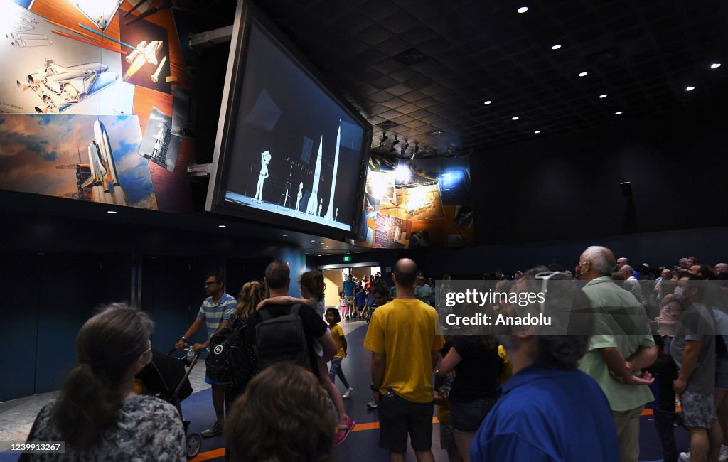 People visit space center in Florida ahead of "International Day of Human Space Flight"