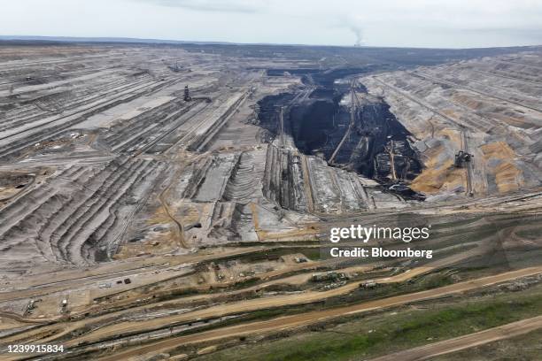 The Hambach open-cast lignite mine, operated by RWE AG, in Hambach, Germany, on Friday, April 8, 2022. Germany's Economy Minister Robert Habeck last...