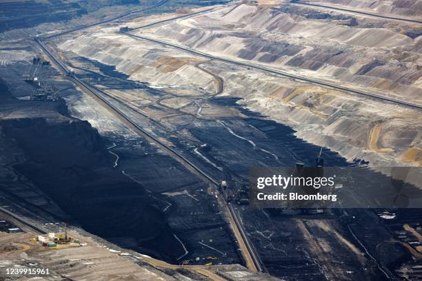 Bucket-wheel excavators at the Hambach open-cast lignite mine, operated by RWE AG, in Hambach, Germany, on Friday, April 8, 2022. Germany's Economy...