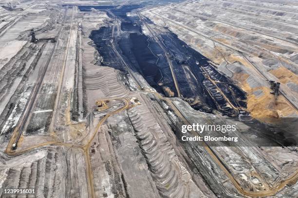 The Hambach open-cast lignite mine, operated by RWE AG, in Hambach, Germany, on Friday, April 8, 2022. Germany's Economy Minister Robert Habeck last...