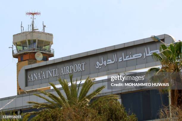 Picture taken on April 11 shows a general view of the Sanaa International Airport in the Yemeni capital, on April 11, 2022.