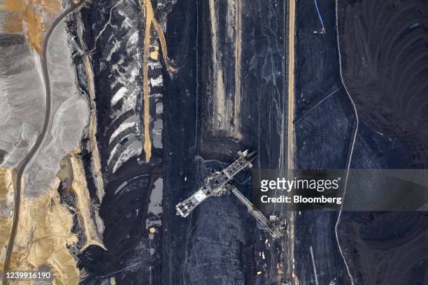 Bucket-wheel excavator at the Hambach open-cast lignite mine, operated by RWE AG, in Hambach, Germany, on Friday, April 8, 2022. Germany's Economy...