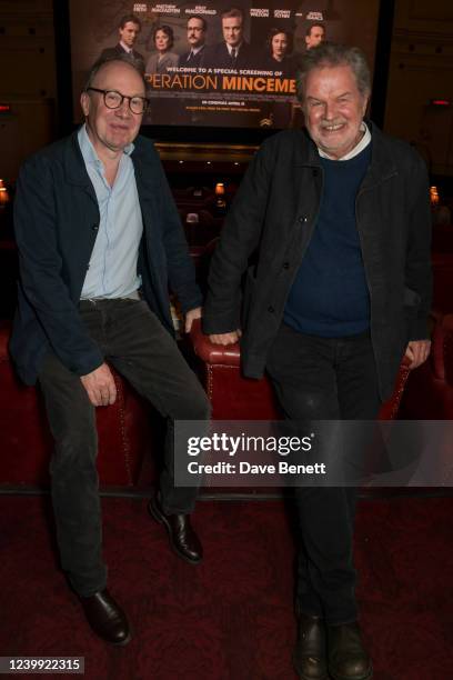 Ben Macintyre and John Madden attend a special screening of 'Operation Mincemeat', hosted by John Madden, at The Electric Cinema on April 11, 2022 in...