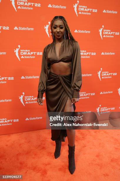 DiDi Richards of the New York Liberty attends the 2022 WNBA Draft on April 11, 2022 at Spring Studios in New York, New York. NOTE TO USER: User...