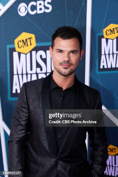 Taylor Lautner arriving at the 2022 CMT Music Awards, broadcasting LIVE from Nashville on Monday, April 11 on the CBS Television Network, and...