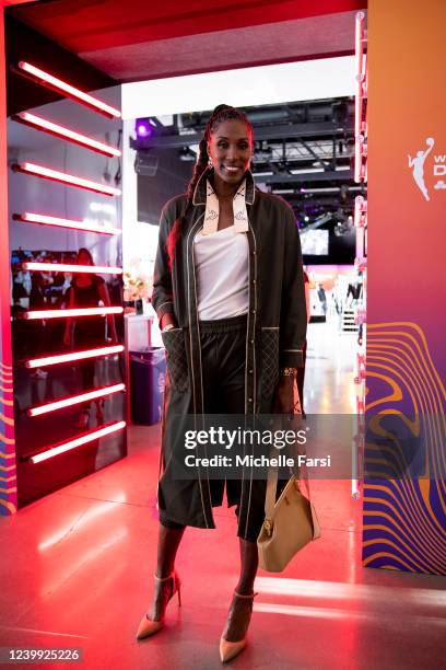 Legend, Lisa Leslie poses for a photo during the 2022 WNBA Draft on April 11, 2022 at Spring Studios in New York, New York. NOTE TO USER: User...