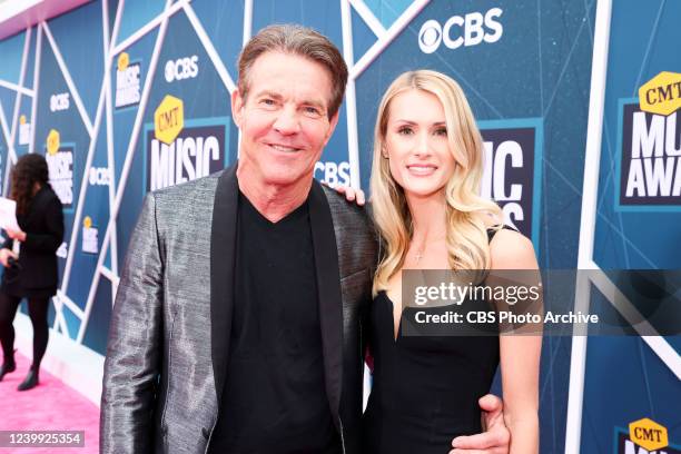 Dennis Quaid and Laura Savoie arriving at the 2022 CMT Music Awards, broadcasting LIVE from Nashville on Monday, April 11 on the CBS Television...