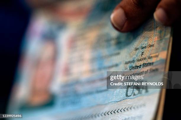 Person shows the Female gender marker on their current US passport, prior to beginning the process of filling out a passport application with an X...