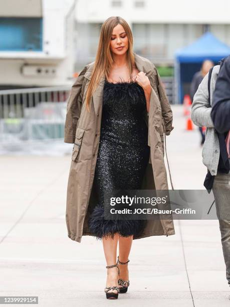 Sofia Vergara is seen arriving to the 'America's Got Talent' Studios on April 11, 2022 in Los Angeles, California.