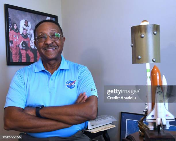 Retired United States Navy Captain and former NASA astronaut Winston Scott poses near a space shuttle model on April 5, 2022 in Melbourne, Florida....