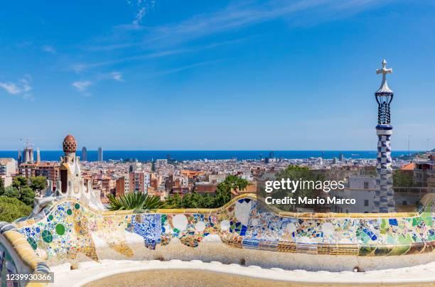 details of the guell park - park guell stock pictures, royalty-free photos & images