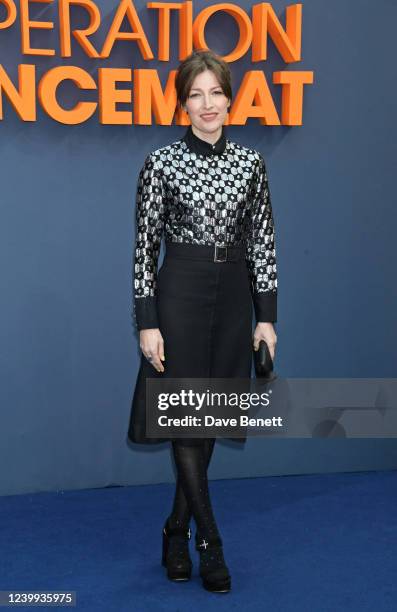 Kelly Macdonald attends the UK Premiere of "Operation Mincemeat" at The Curzon Mayfair on April 12, 2022 in London, England.