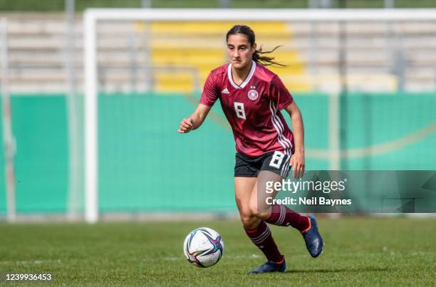 Ilayda Acikgoez of Germany during a UEFA Women's Under-19 Championship Qualifier gamed between Finland U19 Women and Germany U19 Women at...