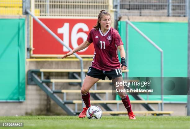 Carlotta Warmser of Germany during a UEFA Women's Under-19 Championship Qualifier gamed between Finland U19 Women and Germany U19 Women at...