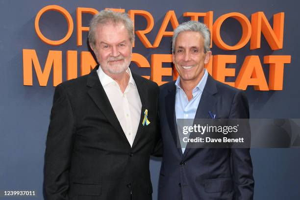 Director John Madden and Charles S. Cohen attend the UK Premiere of "Operation Mincemeat" at The Curzon Mayfair on April 12, 2022 in London, England.