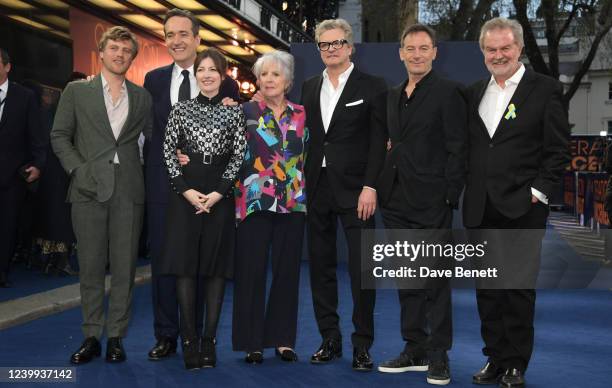 Johnny Flynn, Matthew Macfadyen, Kelly Macdonald, Dame Penelope Wilton, Colin Firth, Jason Isaacs and Director John Madden attend the UK Premiere of...