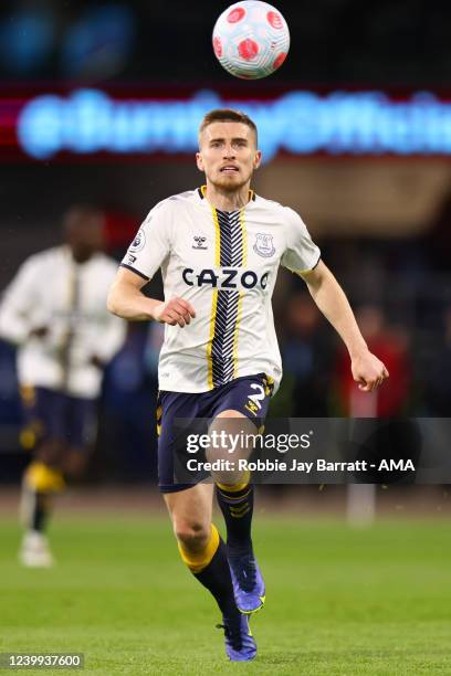 Jonjoe Kenny of Everton during the Premier League match between Burnley and Everton at Turf Moor on April 6, 2022 in Burnley, England.