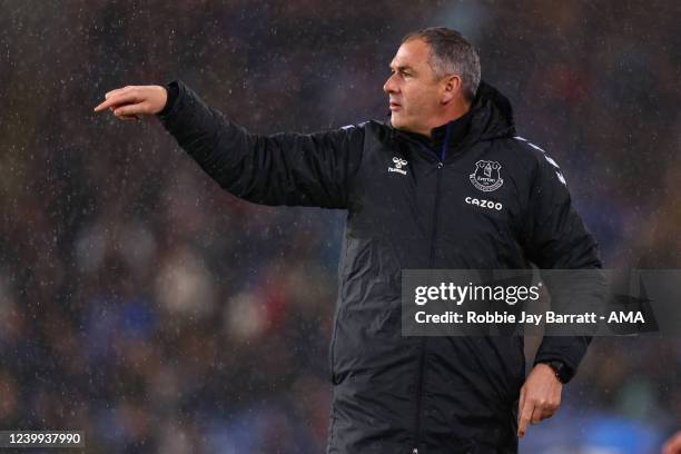 Paul Clement the assistant head coach / manager of Everton during the Premier League match between Burnley and Everton at Turf Moor on April 6, 2022...