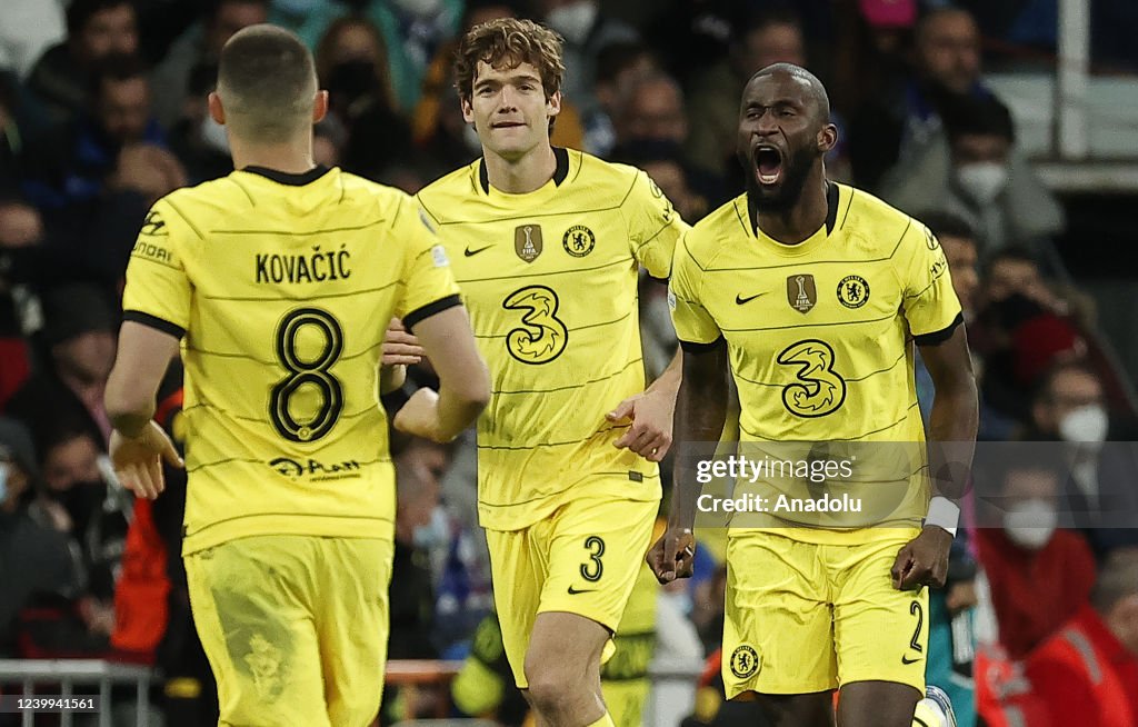 Chelsea Rudugar Antonio Rudiger of Chelsea celebrates with teammates after scoring a ...
