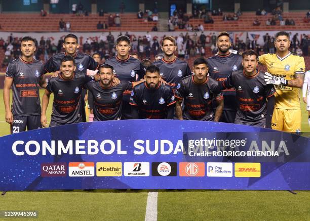 Chile's Antofagasta players pose for a picture before their Copa Sudamericana group stage first leg football match against Ecuador's Liga de Quito at...