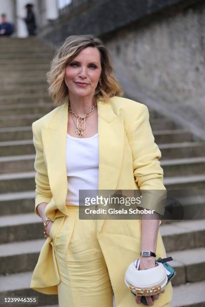 Nadja Auermann attends the world premiere of the new coffee machine WMF Perfection at Haus der Kunst on April 12, 2022 in Munich, Germany.