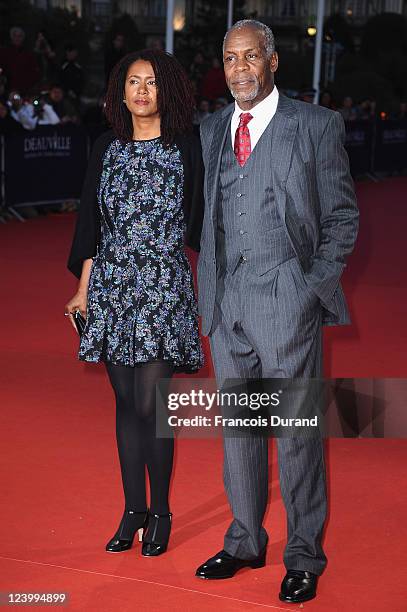 Actor Danny Glover and Asake Bomani arrive for 'The Conspirator' premiere during the 37th Deauville American Film Festival on September 7, 2011 in...