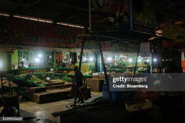 Kirimandala Market during a power cut in Colombo, Sri Lanka, on Tuesday, April 12, 2022. Sri Lanka warned of an unprecedented default and halted...