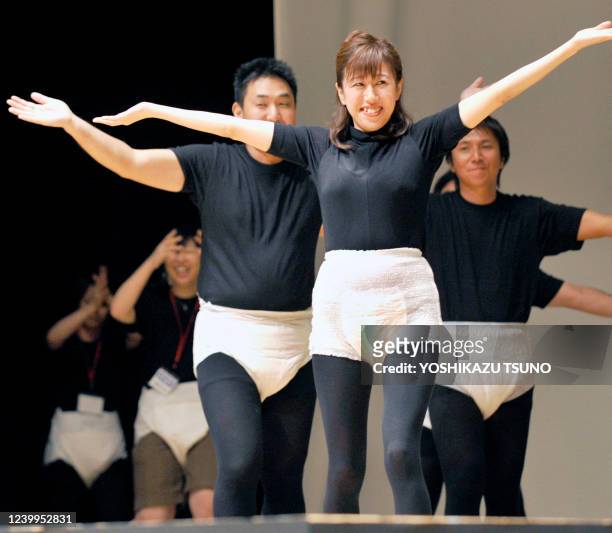 Lifestyle-Japan-senior-fashion-health by Miwa Suzuki Japanese models wear the latest style of adult diapers during its fashion show in Tokyo on...