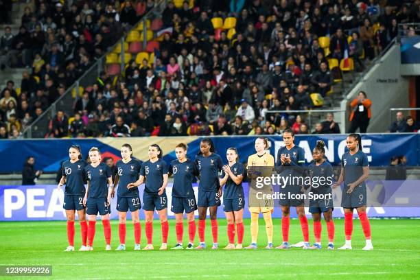 Equipe de France feminine de football during the 2023 FIFA Women's World Cup Qualifying Round match between France and Slovenia at MMA Arena on April...