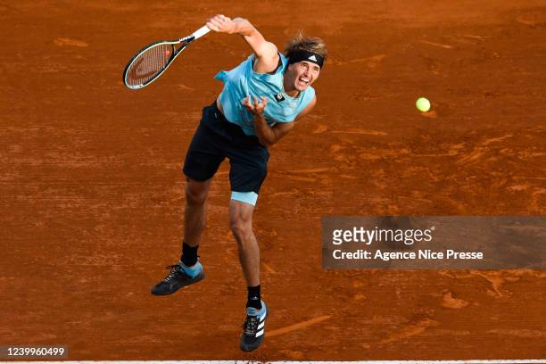 Alexander ZVEREV of Germany during the Day Three - Rolex Monte-Carlo Masters 1000 at Monte Carlo on April 13, 2022 in Monaco, Monaco.