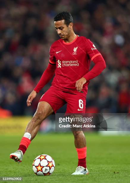 Thiago Alcantara of Liverpool during the UEFA Champions League Quarter Final Leg Two match between Liverpool FC and SL Benfica at Anfield on April...