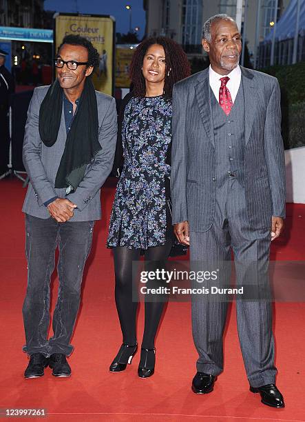 Manu Katche , Danny Glover and Asake Bomani arrive for 'The Conspirator' premiere during the 37th Deauville American Film Festival on September 7,...