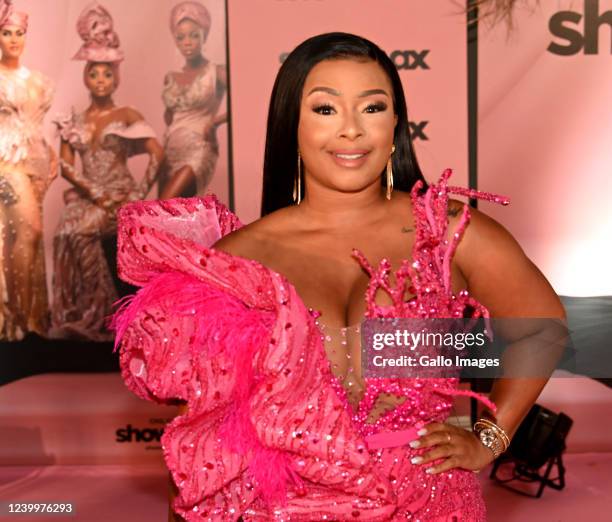 Boity Thulo during the Premiere of Real Housewives Of Lagos at Summer Place on April 07, 2022 in Johannesburg, South Africa. The Real Housewives...