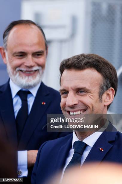 French President and liberal party La Republique en Marche candidate for re-election Emmanuel Macron, Former French prime minister and mayor of Le...