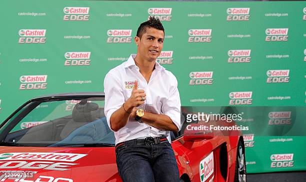 Football player Cristiano Ronaldo attends the premiere of 'Cristiano Ronaldo Al Limite' documentary film at the Palacio de Vistalegre on September 7,...