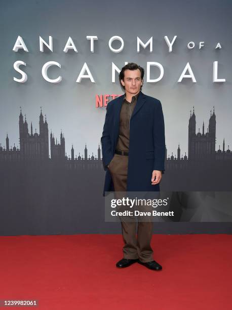 Rupert Friend attends the World Premiere of "Anatomy Of A Scandal" at The Curzon Mayfair on April 14, 2022 in London, England.