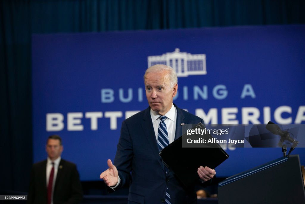 President Biden Speaks On His Building A Better America Plan In Greensboro
