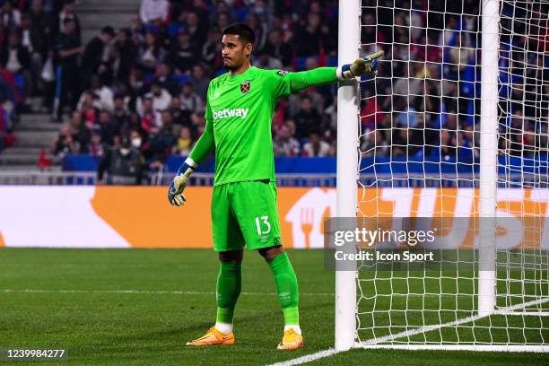 Alphonse Areola during the Quarter Final, Second Leg, UEFA Europa League match between Lyon and West Ham at Groupama Stadium on April 14, 2022 in...