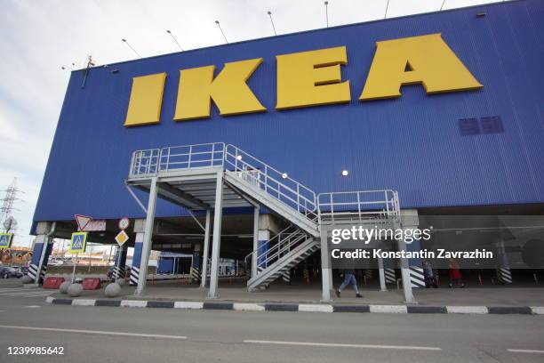 Sweden-basaed home decor store IKEA is shown closed due to the military invasion of Ukraine, April 14, 2022 in Belaya Dacha, outside of Moscow,...