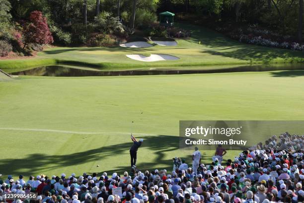 Scottie Scheffler in action, drive during Sunday play at Augusta National. Augusta, GA 4/10/2022 CREDIT: Simon Bruty