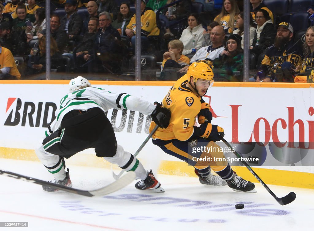 Ltt Riley Dallas Stars left wing Riley Tufte defends against Nashville... News ...
