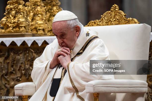 Pope Francis leads the Chrism Mass at St. Peter's Basilica in Vatican City. The Chrism Mass is one of the most important liturgies in the Christian...