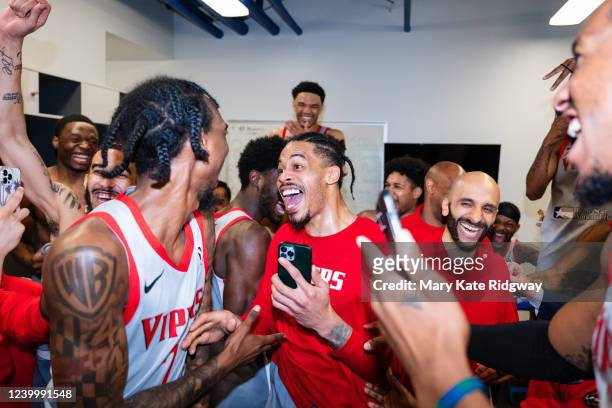 Gerald Green of the Rio Grande Valley Vipers reacts after winning Game 2 of the 2021-22 G League Finals on April 14, 2022 at Chase Fieldhouse in...