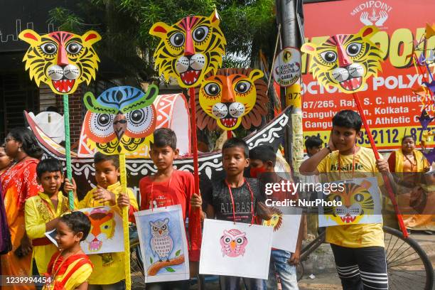 Citizens and various cultural association celebrated and welcome Bengali new year 1429 with a colorful rally or &quot; Mangal Sova Yatra &quot; , on...