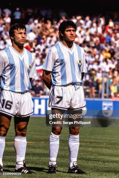 Julio OLARTICOECHEA and Jorge BURRUCHAGA of Argentina during the FIFA World Cup Round of 16 match between Brazil and Argentina, at Stadio Delle Alpi,...