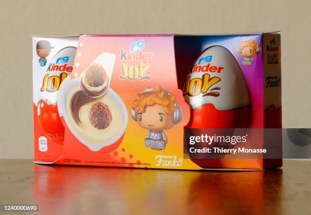 Illustration picture showing Safe Kinder Eggs on April 14, 2022 in Brussels, Belgium. As of April 8 150 confirmed and probable cases of monophasic...