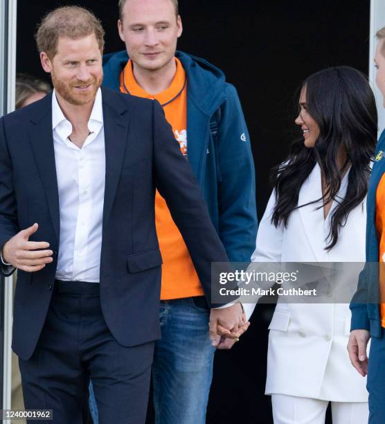 Prince Harry, Duke of Sussex and Meghan, Duchess of Sussex attend a reception hosted by the City of The Hague and the Dutch Ministry of Defence at...